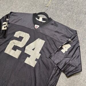 VTG Charles Woodson #24 Oakland Raiders Jersey Men's 2XL NFL Reebok Faded Y2K